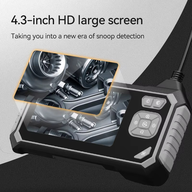 INSKAM Industrie Endoskop mit 4.3 Zoll Display, 1080p Full HD, Single oder Dual Lens, IP67 wasserdicht mit 8 LEDs, Farbe: Schwarz - Bild 2