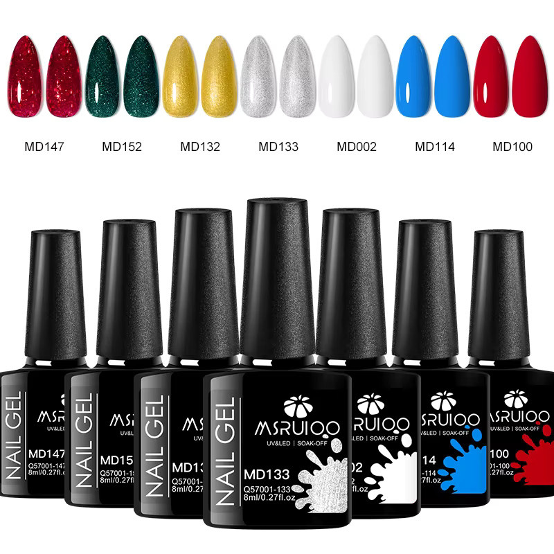 MSRUIOO Nagel-Gel-Nagellack-Set, 7-teilig, Soak Off UV-Gel - Bild 2