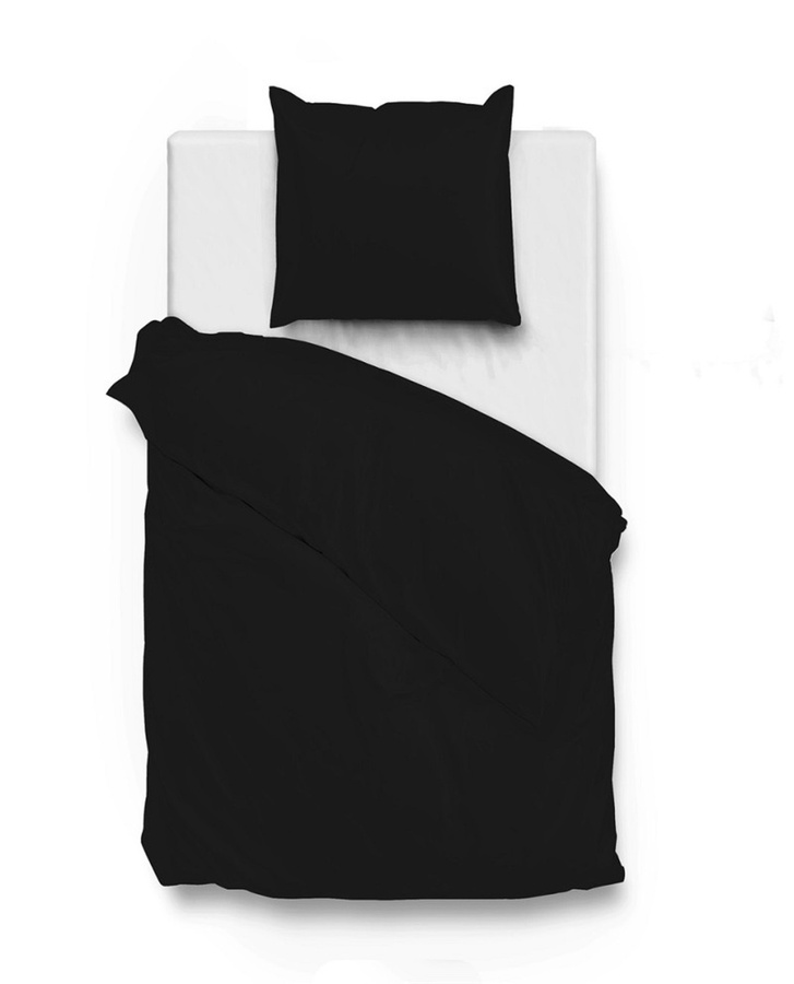 Zo! Home Mako-Satin Bettwäsche Satinado aus Baumwolle, Farbe Schwarz, B/H: 135 x 200 cm mit Kissenbezug 80 x 80 cm - Bild 1
