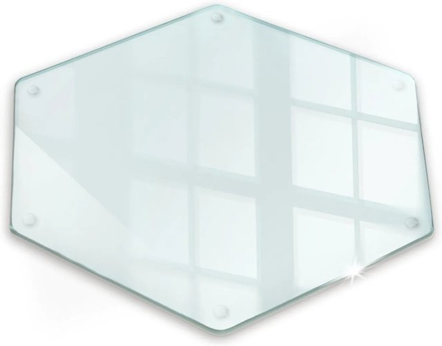 Tulup Schneidebrett aus Glas in Transparent, sechseckig, B: 40 cm, T: 34 cm - Bild 1