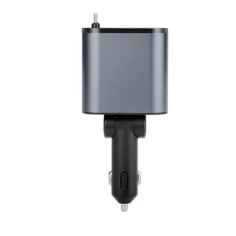 120 W 4-in-1 Einziehbares Autoladegerät mit USB-C Schnellladung als Zigarettenadapter für iPhone, Xiaomi und Huawei - Bild 2