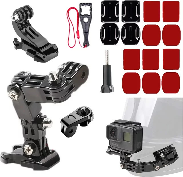 HONGDAK Sportkamera-Zubehörset Schwarz für GoPro 12 11 10 Insta360 X3 X4 SJCAM mit universellem verstellbarem Montageset - Bild 1
