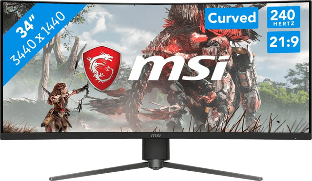 MSI MPG 346CQRF X24 Gaming Monitor QHD (1440p) Schwarz mit HDMI und DisplayPort - Bild 1