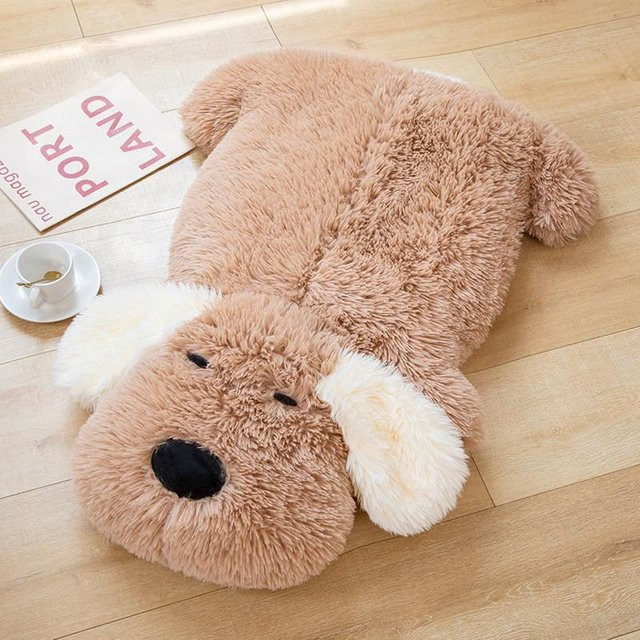 Yiran Health & Beauty Riesiger Plüschhund Liegend, Plüschkissen, Braun - Bild 1