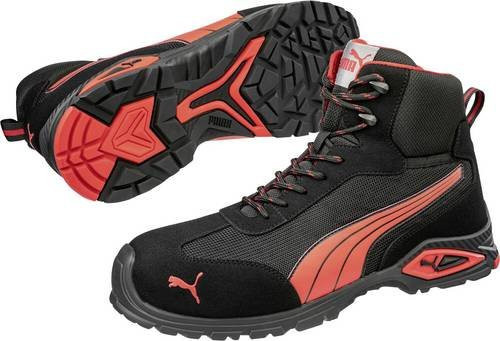 Puma Safety Sicherheitsschuh Madrid Mid S1PL aus Leder in Schwarz/Rot, Größe 39 - Bild 1