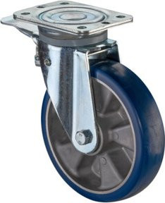 BS Schwerlastrolle N120.B92.200 aus Aluminium mit Schraubbefestigung in Blau - Bild 1