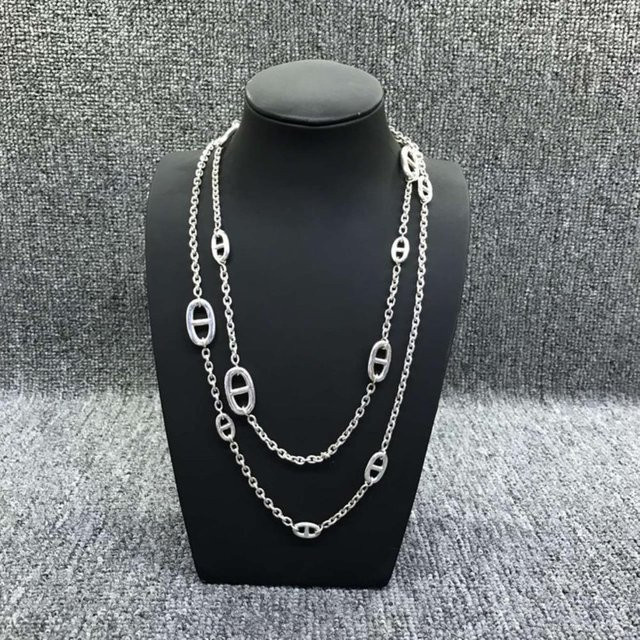 TT-Jewelry Halskette Silber, H Buchstaben Anhänger, Damen, black - Bild 1