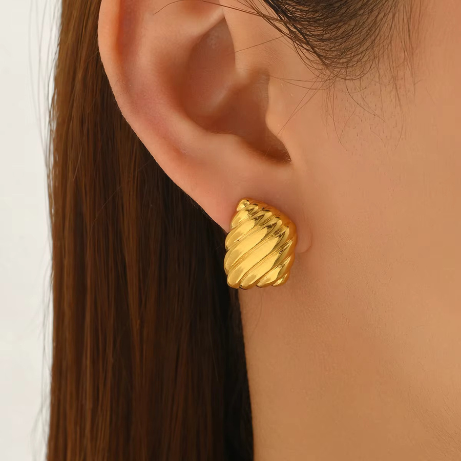 Erpels Ohrringe, Edelstahl, Gold, Damen, Vintage - Bild 2