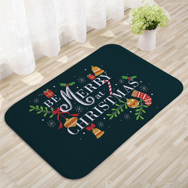 VIKAMA Christmas Happy bestickter Teppich, rutschfest und wasserabsorbierend, Mehrfarbig, B/T: 60 x 40 cm - Bild 1
