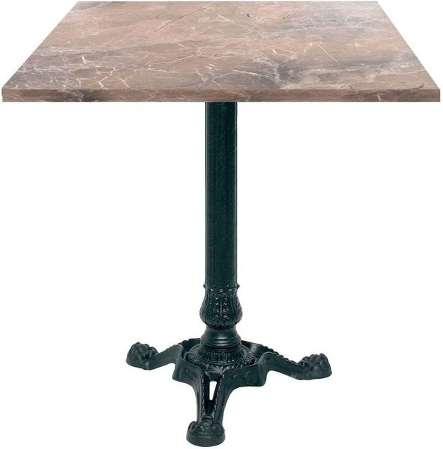 RestooTab Bistrotisch quadratisch in Braun und Schwarz mit Stein- und Holzdekor, B/T/H: 70 x 70 x 75 cm - Bild 1