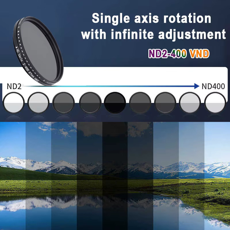 OBKEY ND2-400 Variabler Magnetischer ND-Filter für iPhone und Android, Optisches Glas Mehrfachbeschichtet, Schwarz, 52mm und 67mm - Bild 2