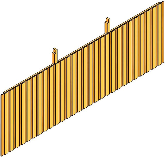 Skan Holz Rückwand Deckelschalung aus Leimholz B: 550 cm, H: 220 cm - Bild 1