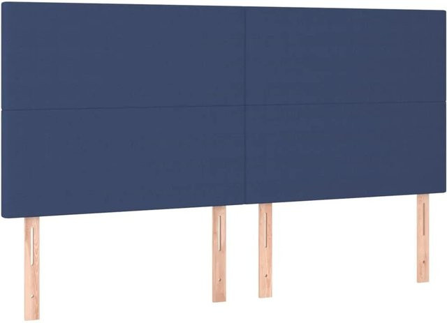 vidaXL LED Kopfteil Blau mit USB-Ladeport und integrierter Beleuchtung, Stoff, B/H: 200 x 128 cm - Bild 1