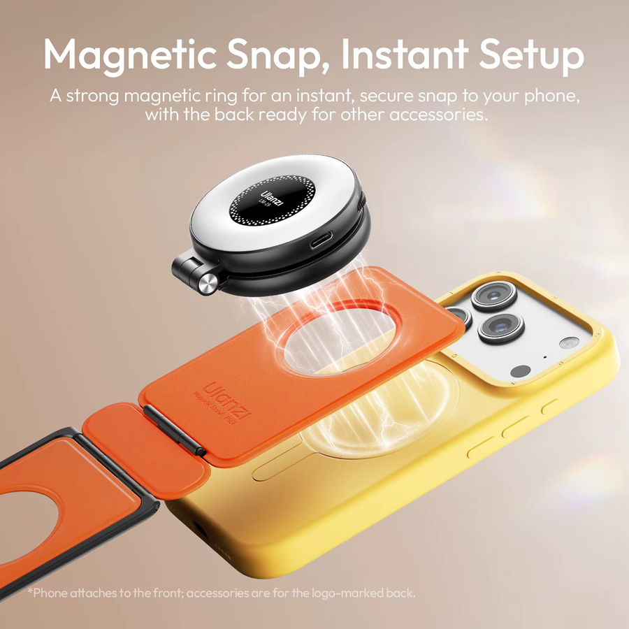Ulanzi PS01 Magnetisches Handy-Stativ in Schwarz als faltbarer Selfie-Stick und Tischständer für iPhone 17/16/15/14/13 zum Aufhängen - Bild 3