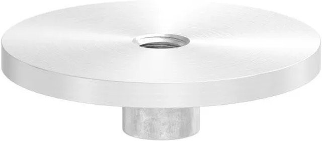 FeNau Flachplatte aus Edelstahl V2A mit M8 Gewinde für Rohr Ø 48,3 mm, Silber - Bild 1