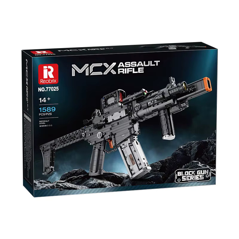 Reobrix 77025 MOC Military MCX Assault Rifle Bausteine Modell Set in Schwarz - Bild 4