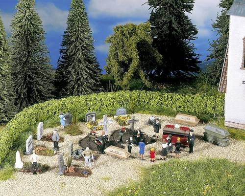 NOCH 14874 H0 Beerdigungs-Zubehör Bemalt für Modellbau-Bestattungsszenen im Maßstab 1:87 - Bild 1