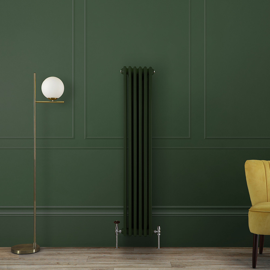 Regent Gliederheizkörper EverGrün, 2-säulig, vertikal, Farbe: Grün, Höhe: 150 cm, Breite: 29 cm - Bild 1