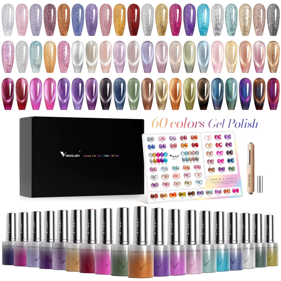 VENALISA Katzenauge Gel-Nagellack Magnetisches Set, Diamant-Glitzer, 10 ml - Bild 2