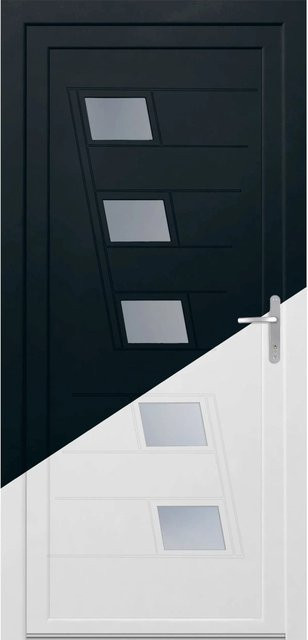 Kunststoff-Haustür PANTO mit Glaseinsatz, modern, weiß/anthrazit, B: 100 cm, H: 200 cm, DIN Rechts - Bild 1