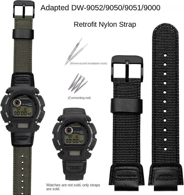 Casio Uhrenarmband Nylon, Armeegrün, Herren, 16 mm - Bild 1