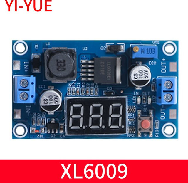 XL6009 DC-DC einstellbares Boost-Modul mit Digitalanzeige, 5–32 V bis 5–40 V, 4 A, Blau - Bild 1