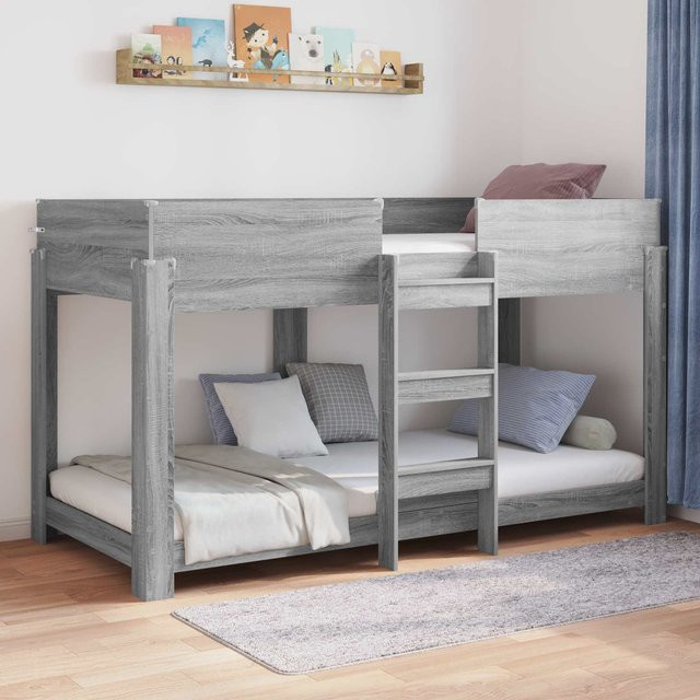 vidaXL Etagenbett für Kinder in Grau mit modernem Design aus Holzwerkstoff, B/T/H: 100 x 200 x 176 cm - Bild 3