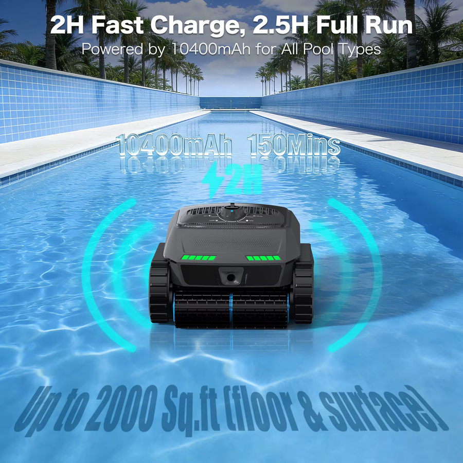 AIRROBO CP400 Poolroboter mit App-Steuerung, Smart Navigation für Wand- und Bodenreinigung, 45000PA Saugkraft, Schwarz - Bild 5