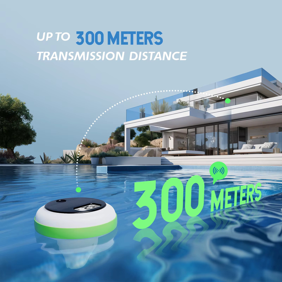Inkbird IBS-P03R Solar Wireless Pool-Thermometer mit Empfänger, digitales Temperaturmessgerät für Whirlpools und Spas, Weiß - Bild 3