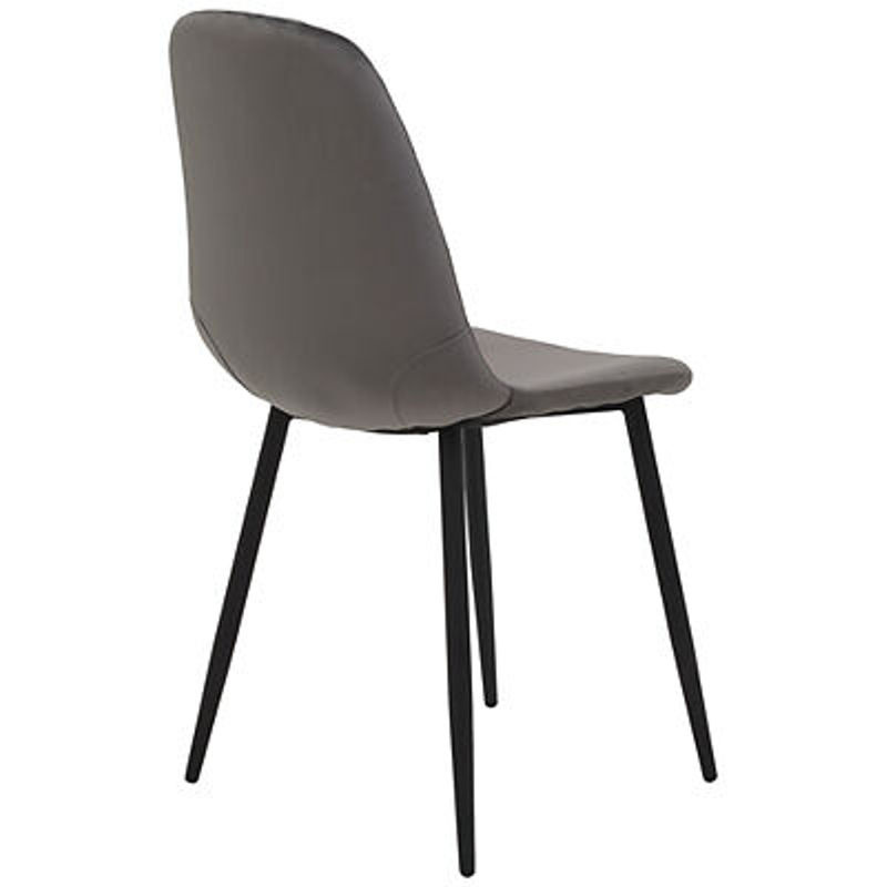 4er Set Stühle Hela in Grau mit Samtvelour und Rautensteppung im Retro-Look, B/H/T: 44 x 89 x 53,5 cm - Bild 2