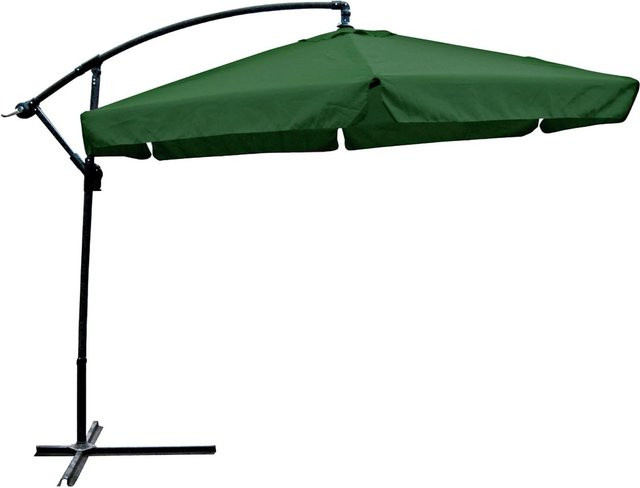 DELUKE Ampelschirm CALLI 6-Eckig in Grün mit Ständer, Durchmesser: 300 cm, aus wasserabweisendem Polyester und Aluminium mit UV-Schutz - Bild 1