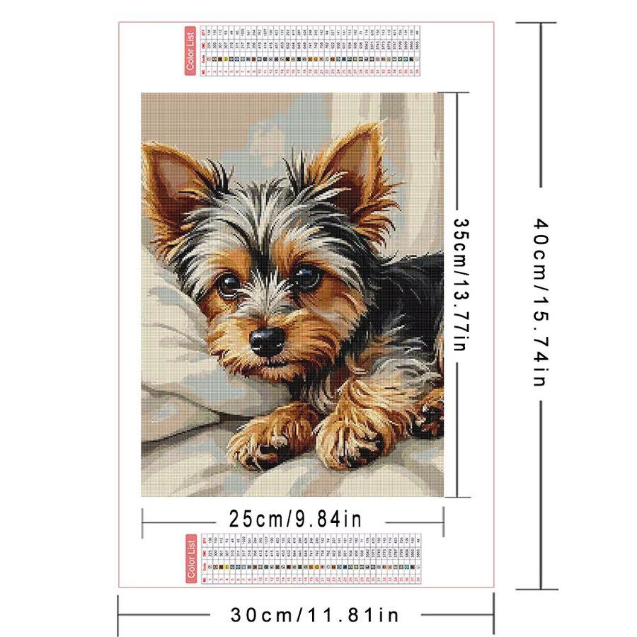 AZQSD Diamant-Mosaik Hund Wanddekoration mit quadratischen Strass-Steinen in Multicolour - Bild 2