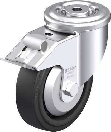 Blickle Stahlblech-Lenkrolle LKR-POEV 125KAD-FI-FA in Schwarz und Grau mit 125 mm Rad-Durchmesser und einer Tragfähigkeit von max. 250 kg - Bild 1