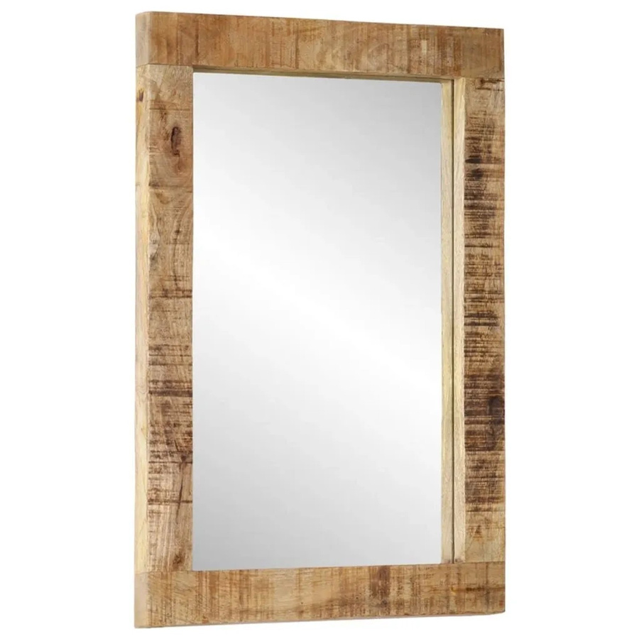 vidaXL Wandspiegel aus Massivholz Mango und Glas in Hellbraun, B: 70 cm, H: 50 cm - Bild 2