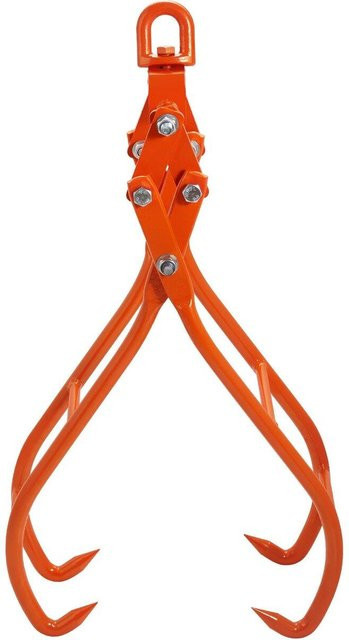 Buying Solutions MB Holzkralle Haken 4-Zangen Holzgreifer aus Stahl in Orange mit 1000 kg Tragfähigkeit - Bild 1