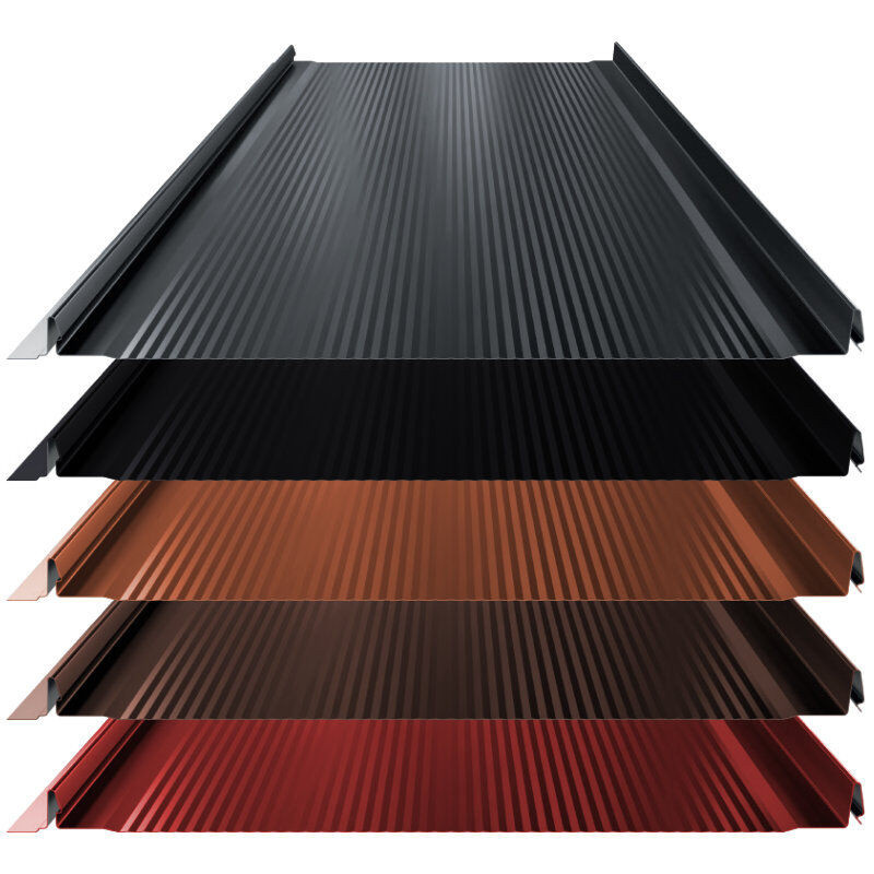 ThyssenKrupp Stehfalz High-Tech Dach- und Wandpaneele aus Stahl mit Nanowelle und Polyesterbeschichtung, Breite: 52,8 cm, Stärke: 0,50 mm - Bild 1