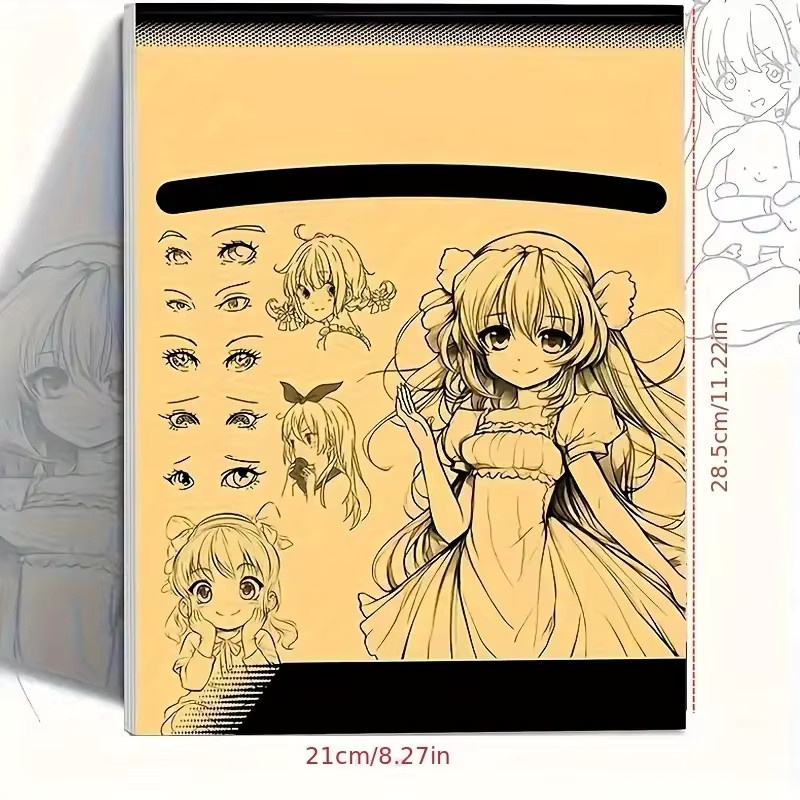 Anime-Charakter-Linienkunst-Zeichenbuch für Anfänger mit 48 Seiten zum Nachzeichnen und Üben der Maltechnik - Bild 1
