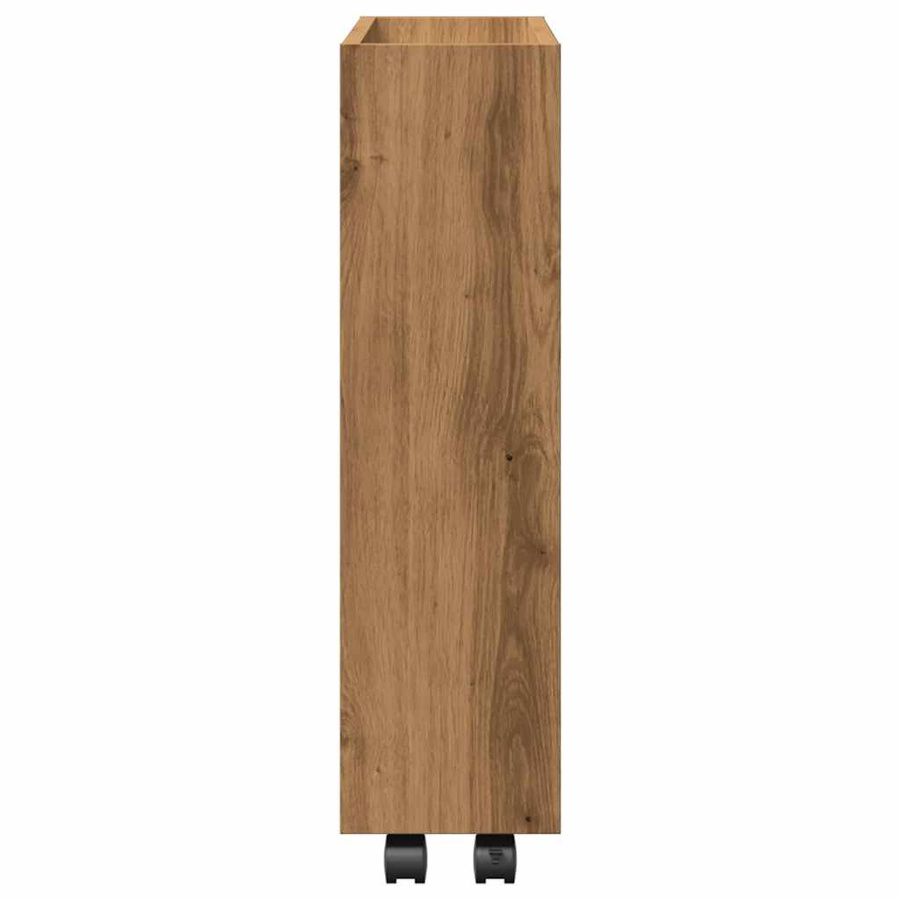 Vidaxl Schmaler Beistellwagen, 3-stöckig, Farbe: Braun, Material: Holzwerkstoff, Design: Artisan-Eiche - Bild 4