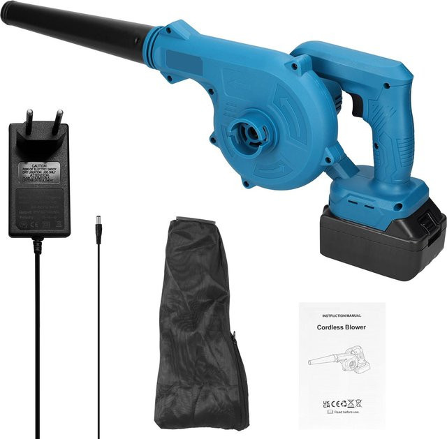 Aimo Wiederaufladbarer 2-in-1 Akku-Laubbläser und Laubsauger in Blau - Bild 1