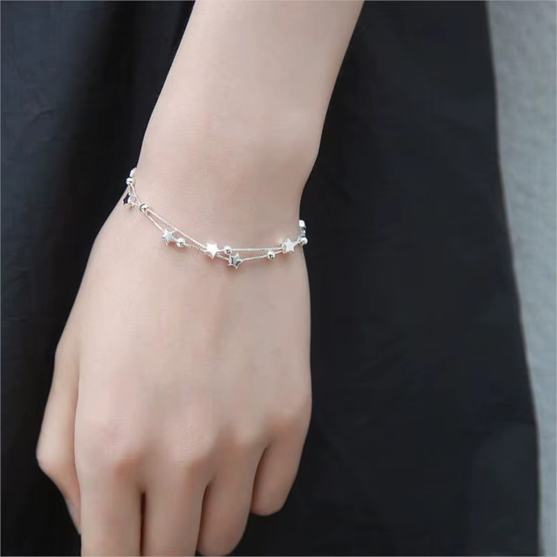 GaGa-Duck Ketten-Armband 925 Silber, Fünfzackiger Stern, Damen - Bild 2