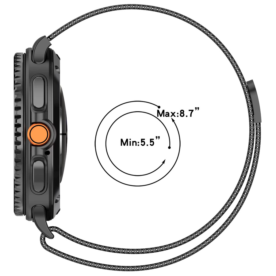 Milanaise-Armband Edelstahl, Schwarz, Unisex - Bild 3