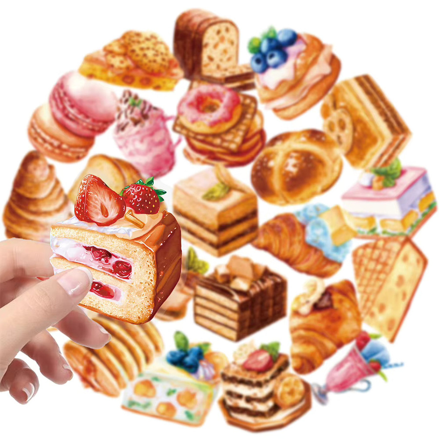 Charile Transparent Dessert Kuchen Brot Aufkleber, Bunt / Mehrfarbig - Bild 1