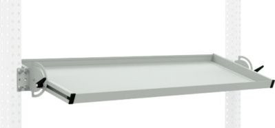 Packpool Ablagekonsole neigbar aus Stahl in Grau oder Weiß, Breite: 175 cm, Tiefe: 34,5 cm - Bild 1