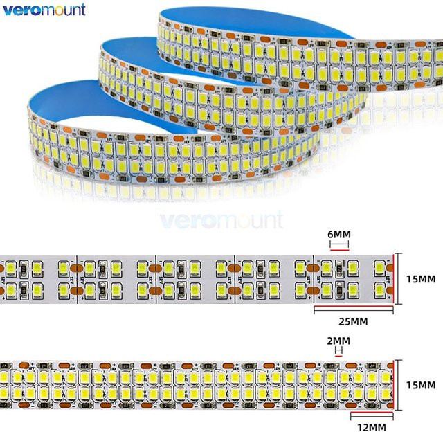 Veromount Flexibler LED-Streifen 5 m, Zweireihig, 480 LEDs/m, 4000 K Warmweiß, IP20, Nicht wasserdicht - Bild 1