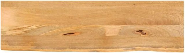 vidaXL Tischplatte aus massivem Mangoholz mit Baumkante, Braun, B/T/H: 110 x 30 x 3,8 cm - Bild 1