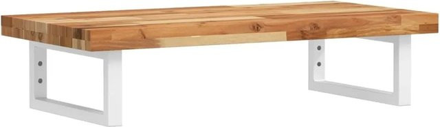 vidaXL Waschbeckenregal zur Wandmontage aus Stahl und geöltem Akazienholz in Dunkelbraun-Weiß - Bild 1