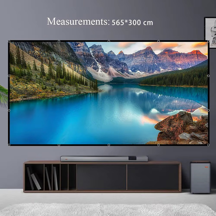 Veidadz Projektor Leinwand 250 Zoll, tragbare und faltbare weiche Leinwand aus hochdichtem Material in Weiß für Indoor und Outdoor - Bild 1
