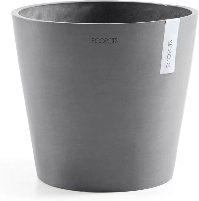 Ecopots Pflanztopf Amsterdam rund in Grau aus recyceltem Kunststoff, B: 40 cm, H: 35 cm - Bild 1