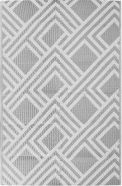 vidaXL Outdoor-Teppich ARAKIL in Grau, geometrisches Design, UV-beständig und pflegeleicht, B/T: 190 x 290 cm - Bild 1