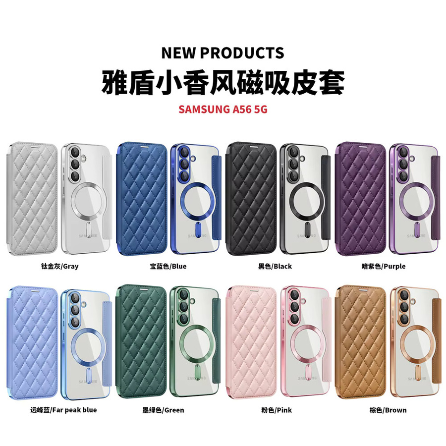 Leder-Handtasche mit kabelloser Ladefunktion und Kartensteckplätzen für Samsung Galaxy A05 A05S A06 A07 A15 A16 A17 A26 A35 A36 A55 A56 in Pink - Bild 2